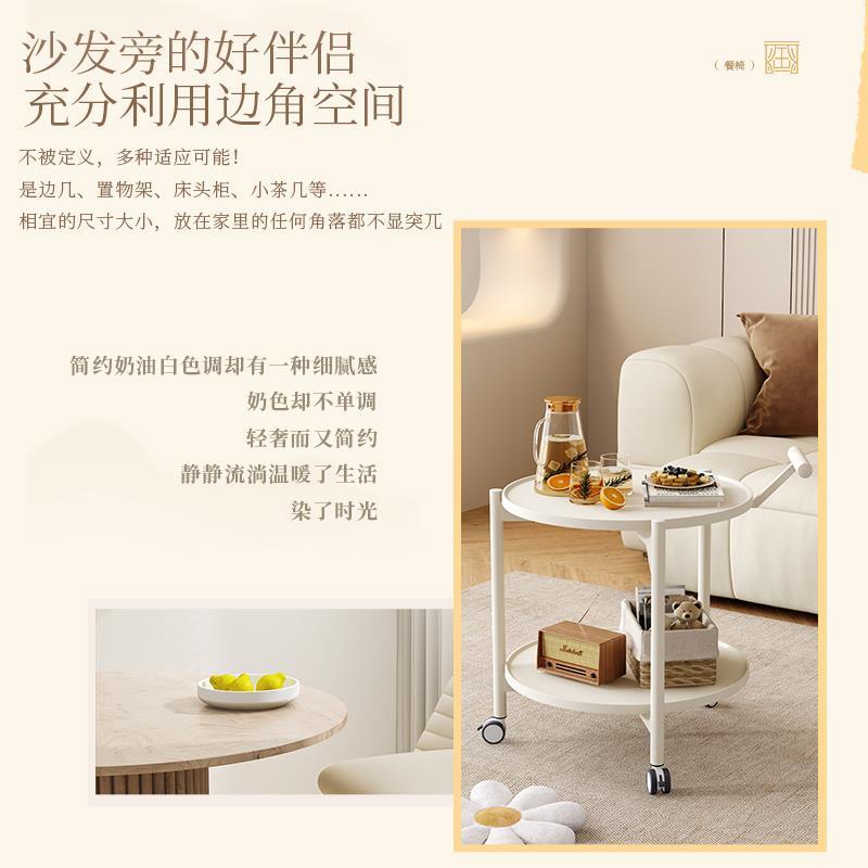 简约可移动茶水小推车实木茶几沙发边几角几客厅餐边柜餐车置物架