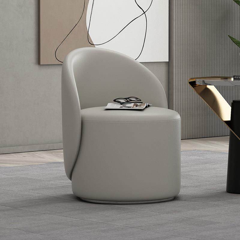 全实木卧室可旋转轻奢化妆凳家用梳妆台真皮靠背椅简约现代圆凳子