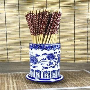 筷子筒釉下彩陶瓷筷筒创意复古收纳筒筷篓家用厨房筷笼组合餐厅用
