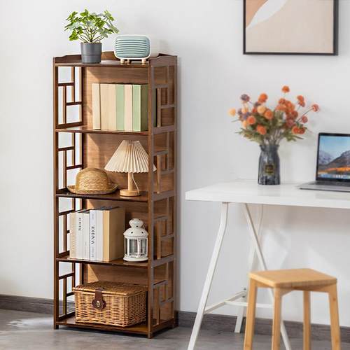楠竹书柜书架落地置物架靠墙自由组合实木儿童学生移动家用收纳柜