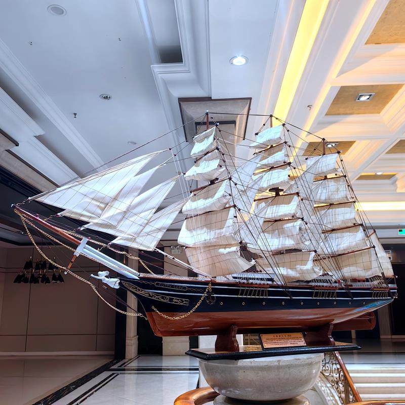 欧式组装实木帆船模型英国卡蒂萨克号帆船家居装饰品摆件轻奢高档