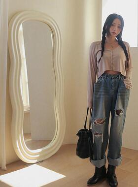 Denmark丹麦 网红云朵波浪落地穿衣镜挂墙异形服装店全身试衣镜子