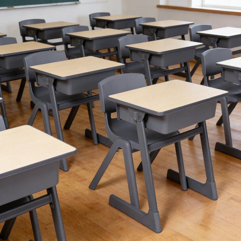 育才单人学生桌Z形桌学校培训班课桌椅组合高中生高档学习桌018