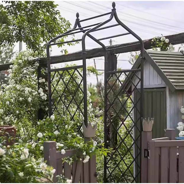 铁艺拱门花架拱形月季爬藤架户外花园庭院门别墅攀爬铁线莲装饰架