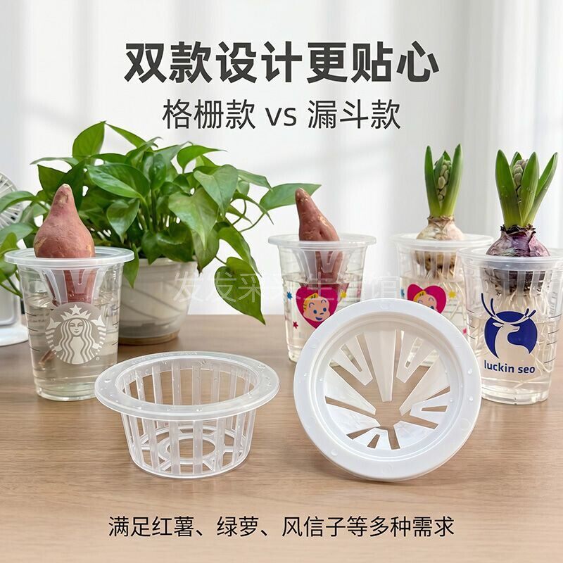 适用瑞幸咖啡杯杯子改造水培定植篮荔枝枇杷牛油果种子固定支架