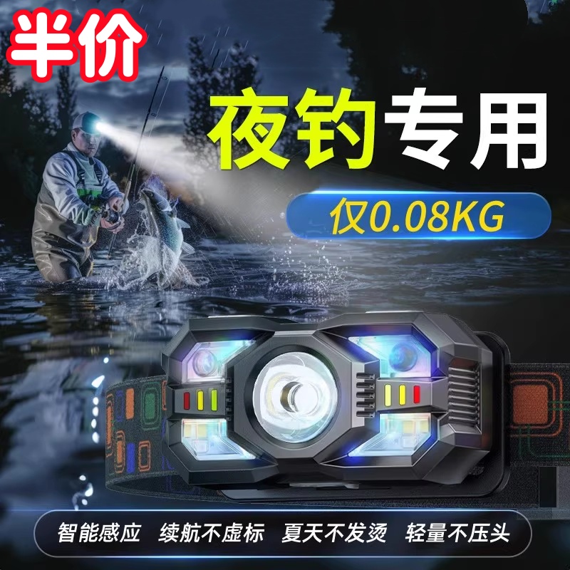 感应夜钓鱼专用充电式小型超亮