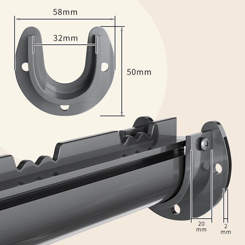 热销横向挂衣杆家用阳台固定式铝合金一根叉丫侧装晾衣杆架防风固
