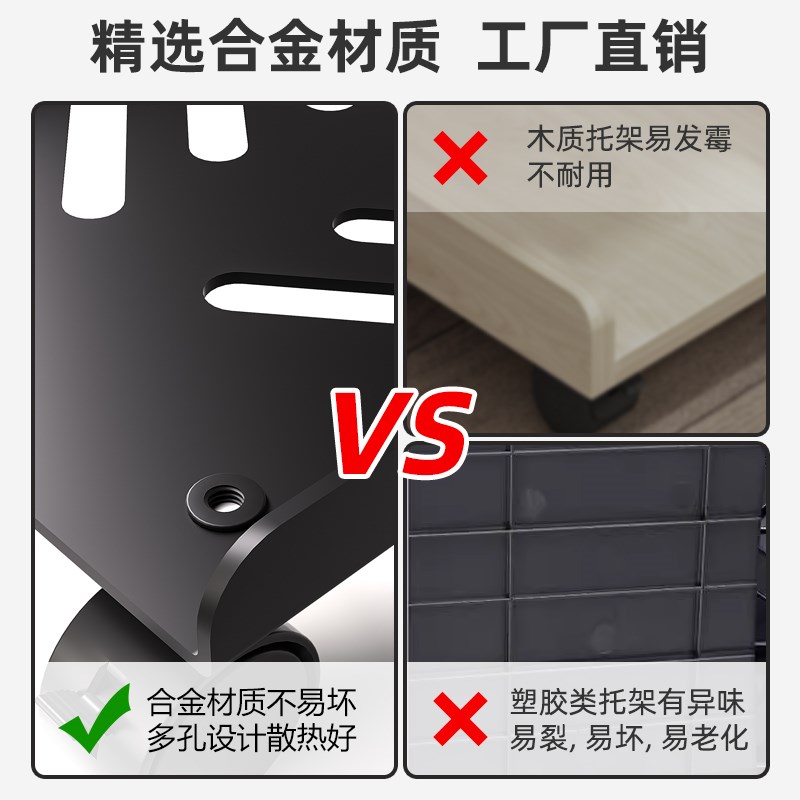 热销电脑主机托架支架可移动带轮伸缩台式机箱底座置物架家用办公