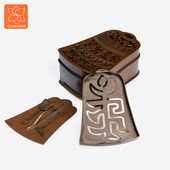 热销庆松堂苏工铜炉名家胡庆松复古紫铜钟形印香炉文房摆件熏香篆