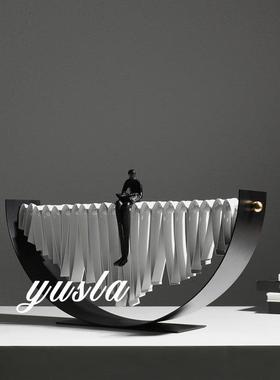 简约轻奢别墅酒店摆件样板间玄关柜客厅酒柜电视柜创意软装装饰品