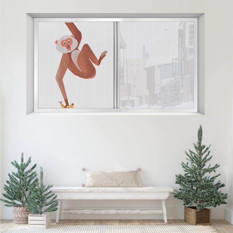 BC10 折叠推拉日夜两用帘遮阳防蚊透气纱窗帘百叶蜂巢遮光窗帘