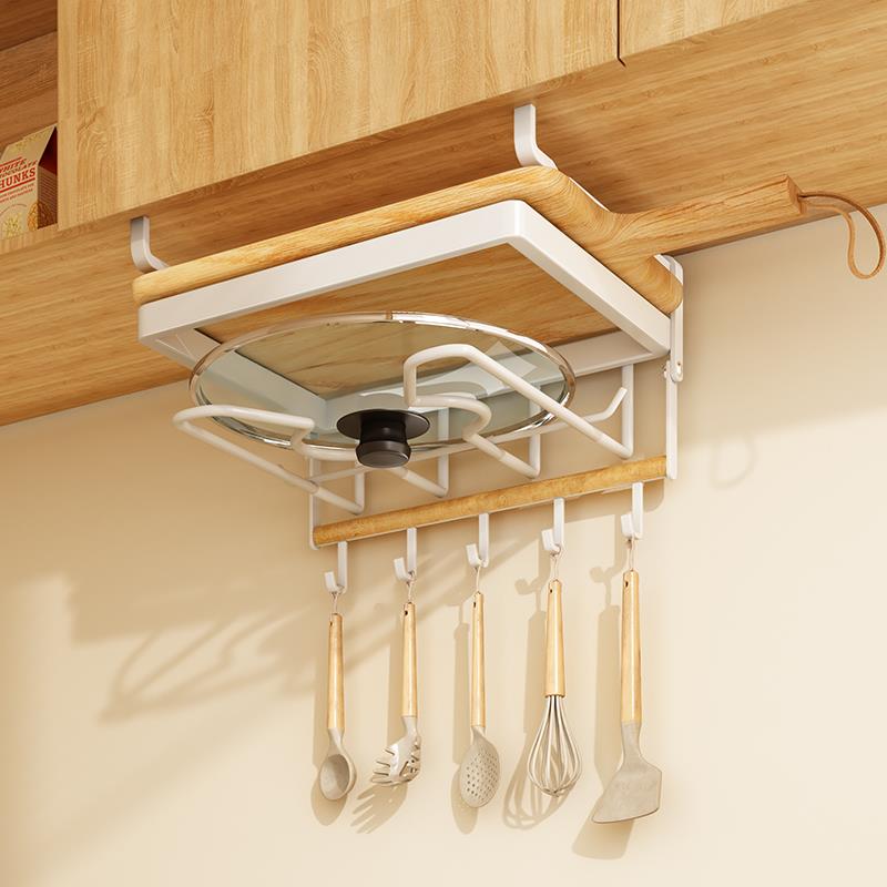 厨房置物架橱柜内收纳挂篮吊柜下悬挂砧板锅盖收纳架分层用纸语苏