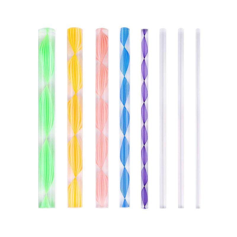 跨境亚克力扭纹棒彩色实心点画笔陶艺泥塑圆棒多功能工具套装