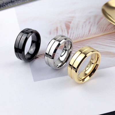 花京远男士钛钢宽版8MM戒指