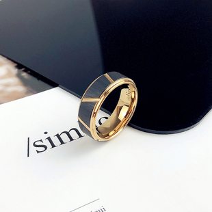 钨钢装饰戒指潮男潮牌高级感痞帅个性不褪色设计感的独特中指钨金