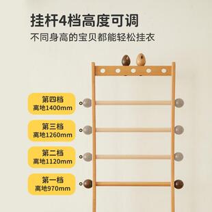 实木卧室床头柜衣架一体小户型简约家用衣帽架落地床边玄关置物架
