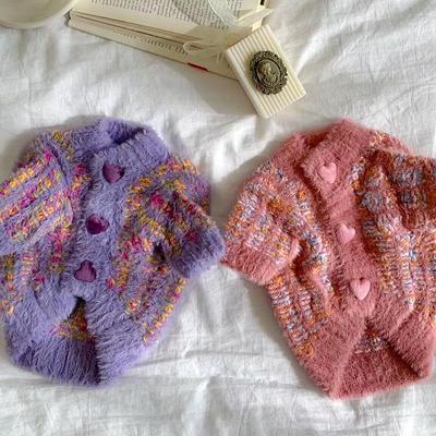 比心宠物高定针织毛衣冬季泰迪比熊博美小型犬猫咪狗狗衣服秋冬装