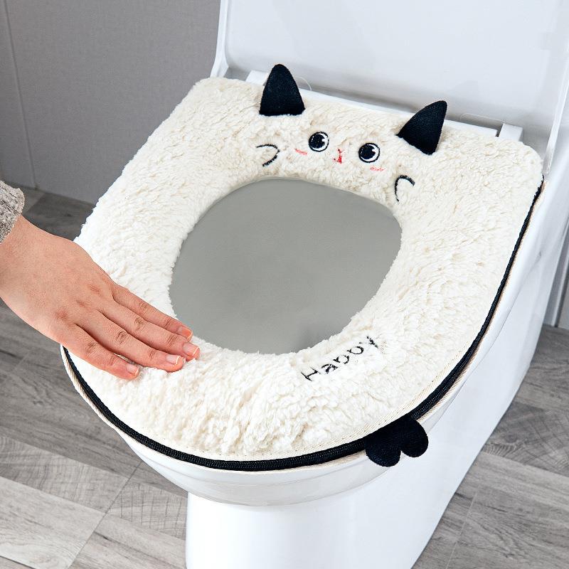 马桶坐垫子冬季加绒加厚家用厕所四季通用高档拉链款防水坐便套