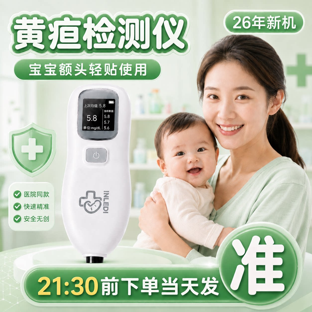 黄疸检测仪测黄疸仪器婴儿宝宝黄疸测试医用家用蓝光箱蓝光灯租赁