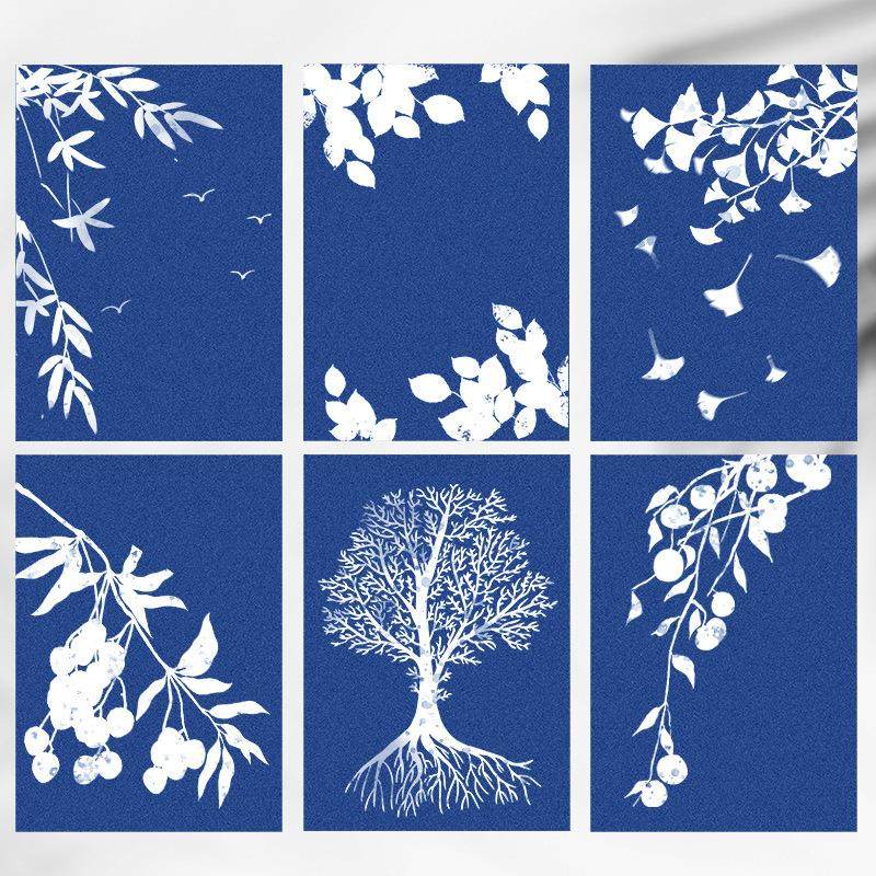 24/30/32 Pcs 蓝晒纸Cyanotype Paper太阳纸太阳感光艺术纸