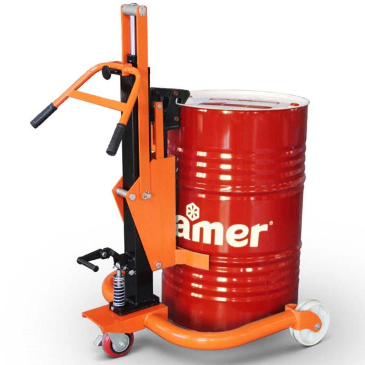 厂家手动油桶推车油桶装卸搬运堆高车脚踏液压升降圆桶搬运车