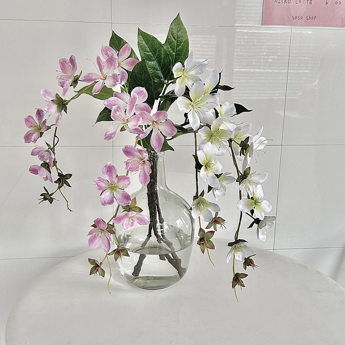 3D打印垂丝茉莉花仿真花海棠花垂吊假花家居软装造景装饰摄影道具