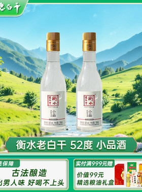 【新品尝鲜】衡水老白干52度小品165ml自饮朋友聚餐口粮白酒两瓶