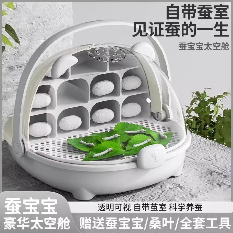 热销蚕宝宝学生养蚕套装养蚕全套工具三年级小学生蚕卵幼虫饲养盒