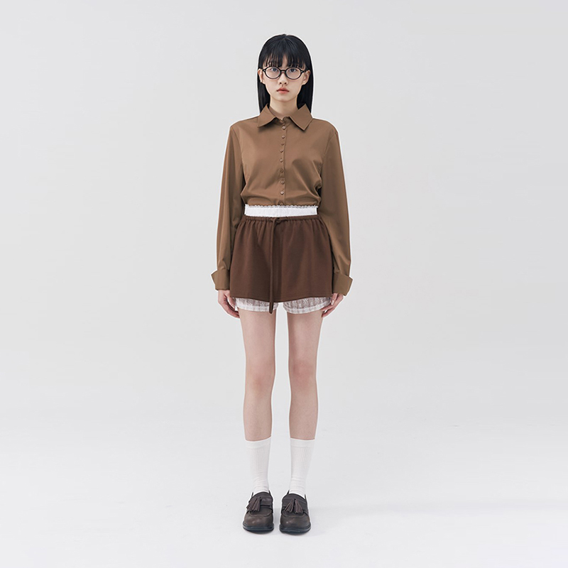 BFAT 2025年新款时尚设计感两件式蕾丝半身裙女宽松显瘦百搭短裙