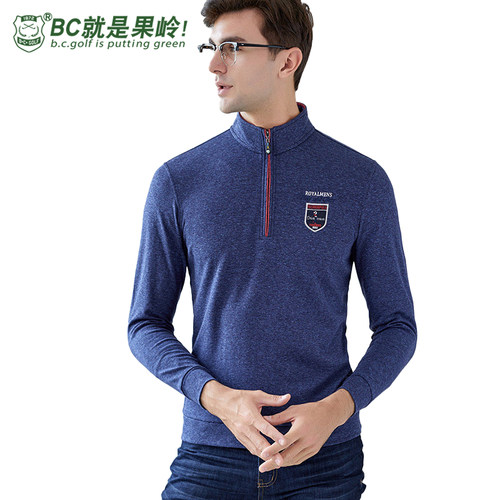 B·C·GOLF男款翻领拉链套头上衣