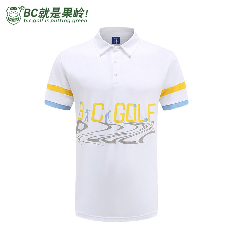 BCGOLF夏季运动t恤透气舒适短恤男高尔夫带领上衣速干清爽POLP衫