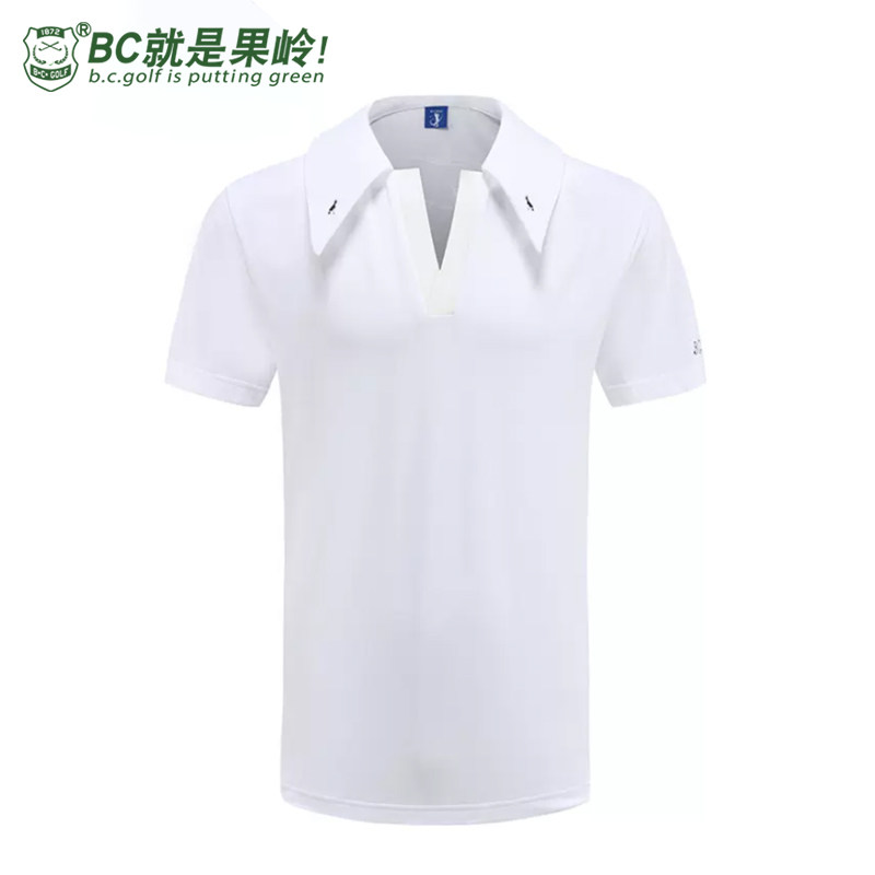BCGOLF高尔夫男款短袖T恤男式夏季套头POLO衫男服装上衣白色logo