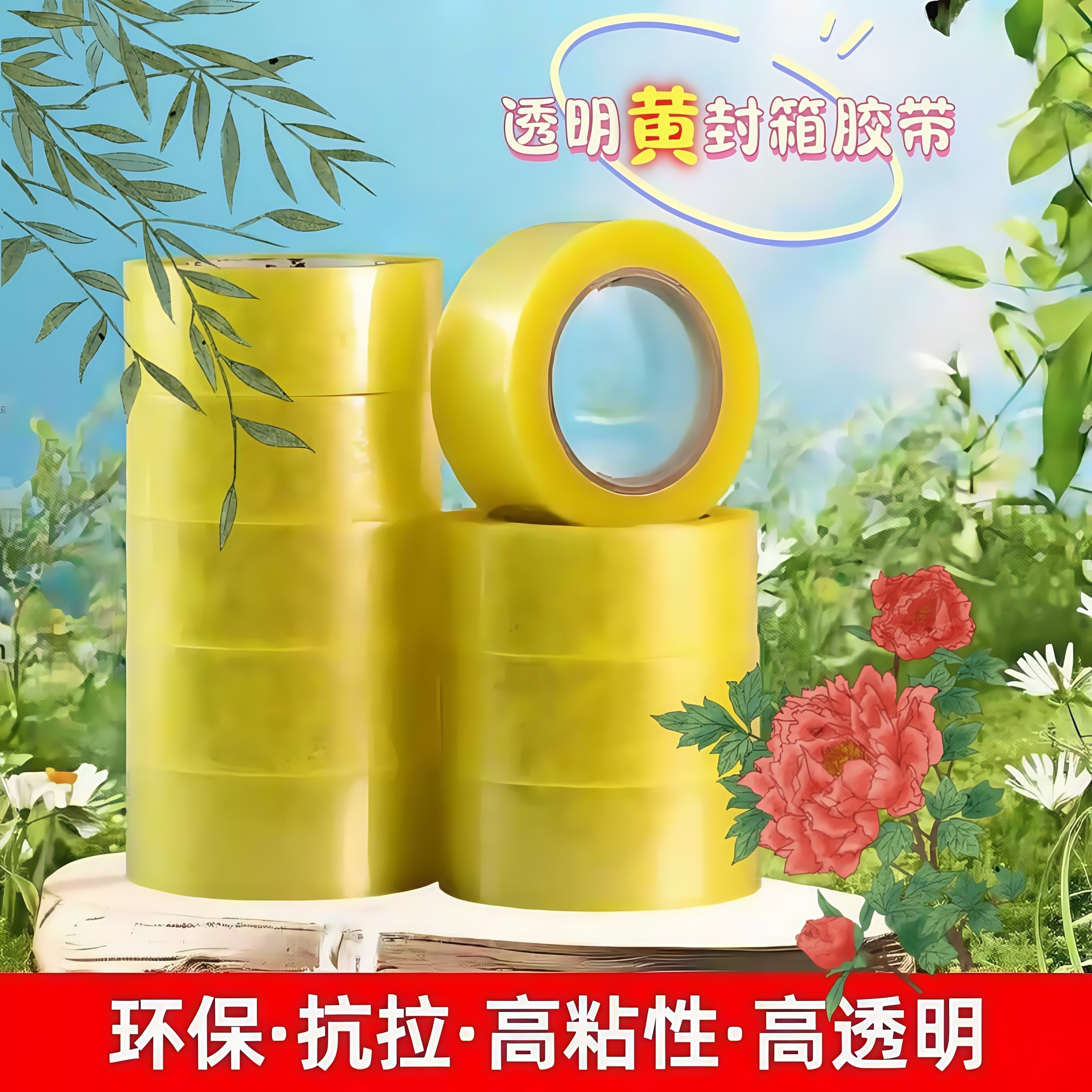透明胶带批发封口封箱专用工厂物流快递打包胶布搬家包装宽胶纸