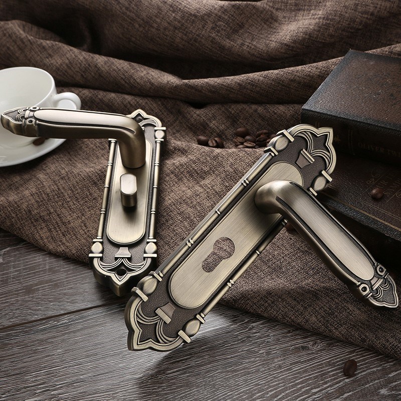 仿古欧式美式锌合金门锁室内木门酒店卧室卫生间静音房间门锁套装