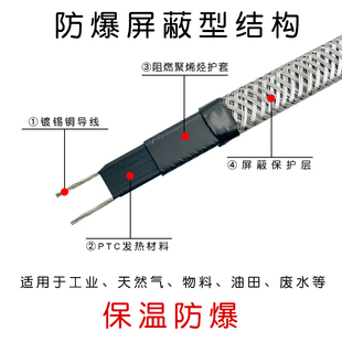 水管防冻电伴热带管道化冻太阳能电热带220v自控温加热线解冻神器