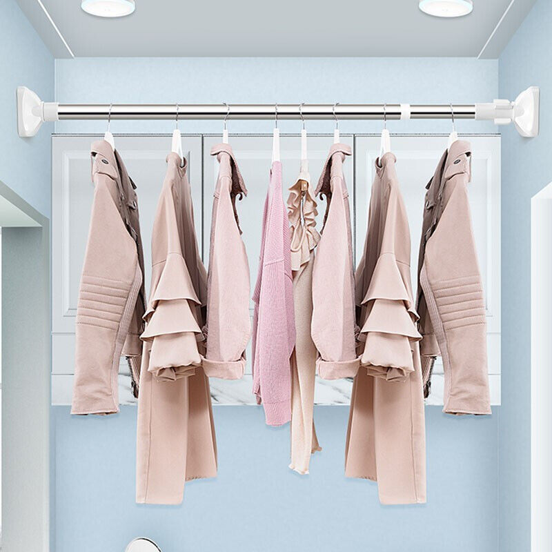 伸缩晾衣杆晾衣架单杆免打孔晒衣杆浴帘杆伸缩杆窗帘杆衣柜伸缩杆