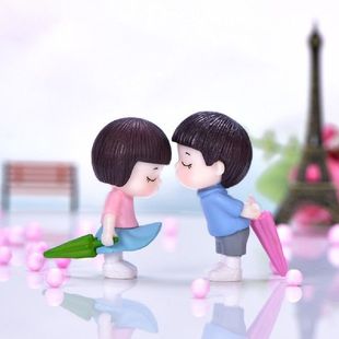 Plastic Ornamen 4Pcs landscape 新品 Micro Umbrella PVC Couple
