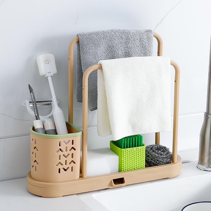 沥水架挂洗碗布抹布架子厨房用品钢丝球百洁布置物架水槽收纳