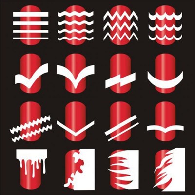 Fire Nail Vinyls Stencil  Stickers Fires on Manicure Stenci