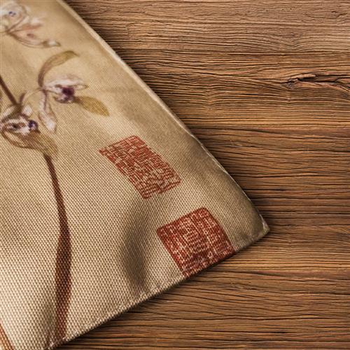 墨染文坊 九兰图恽寿平棉布聚酯纤维帆布文艺卷笔帘笔袋艺术中国