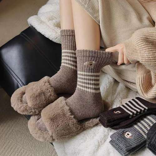 小狗袜纯棉无骨秋冬女中筒袜