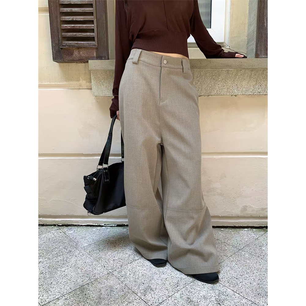 of32 official2025秋季新款宽松阔腿休闲裤女高级感窄版直筒裤