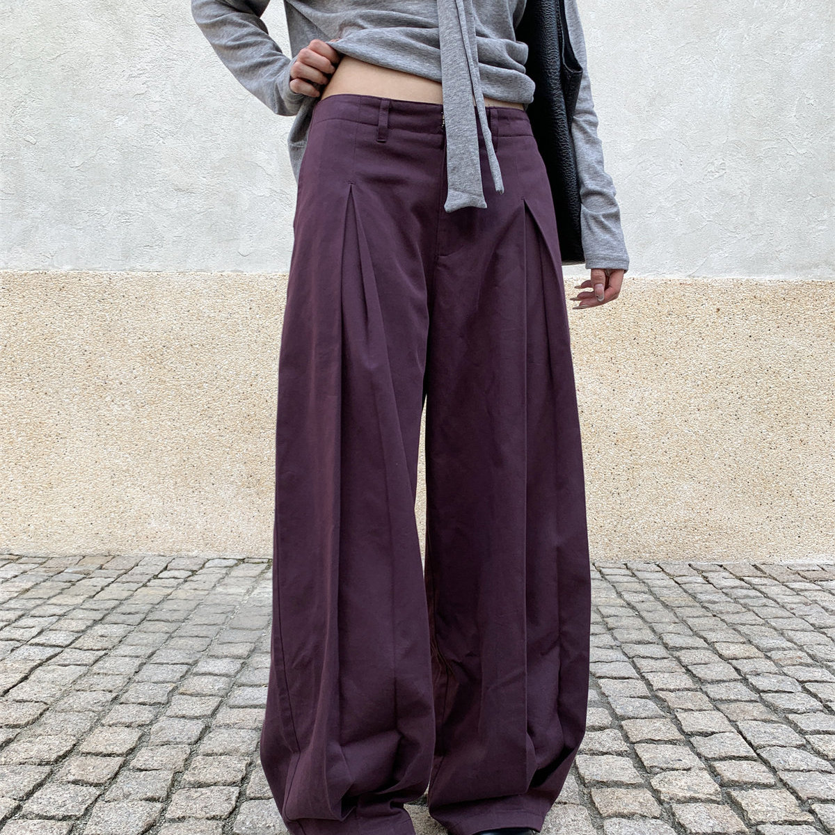 of32 official2025秋季新款宽松慵懒风休闲裤女个性垂坠感直筒裤