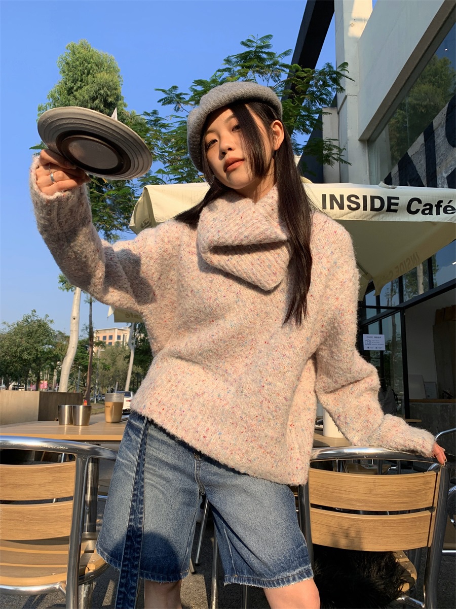 of32 official2025设计感彩色宽松慵懒风针织毛衣女韩系软糯上衣