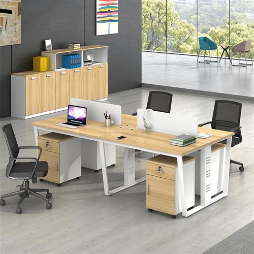 办公桌椅组合家俱屏风工位职员办公桌现代简职柜员桌电