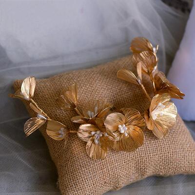 Baroque Headband Tiara Gold Color Flower Floral Hairband Hea