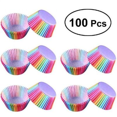 新品100Pcsset Party Supplies Colorful Rainbow Paper Cake