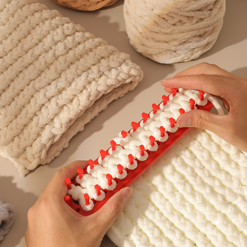 手工diy编织手织围脖送男朋友女友男友神器冰条毛线团自织围巾粗