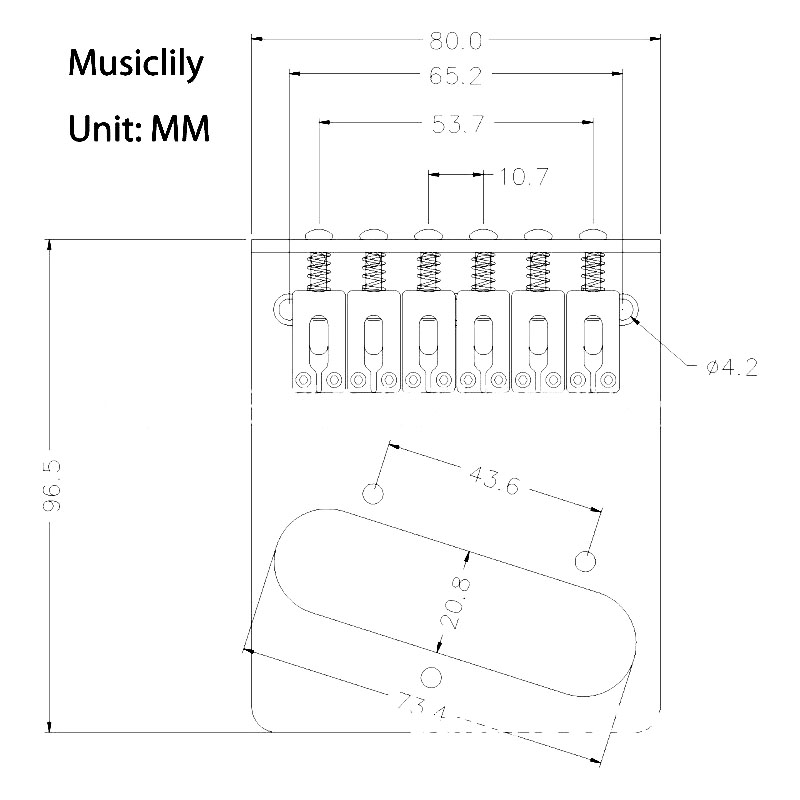 TELE电吉他琴桥现代TL琴桥SQ六琴码拉弦板含螺丝日墨美芬乐器配件