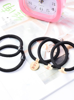 50根高弹力发绳加粗无接缝发圈黑色橡皮筋扎头发头绳耐用皮套包邮